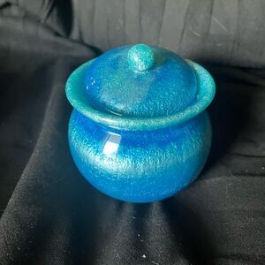 Blue Ceramic Art Pot